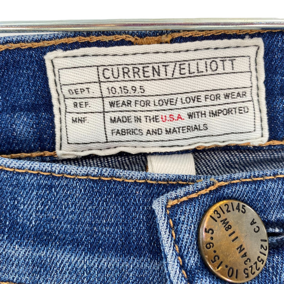Current/Elliott‎ The Stiletto Niagra Destroy Womens Jeans 28 Denim Distressed - Picture 6 of 9